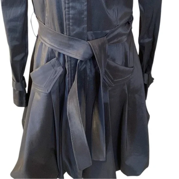 Joseph Ribkoff Black Bubble Hem Trench Coat - size 10 - Picture 4 of 7